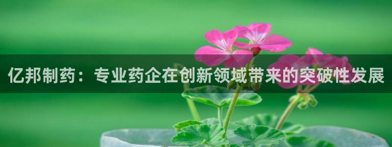 九游会老哥俱乐部官方网站：亿邦制药：专业药企在创新领域带来的突破性发展